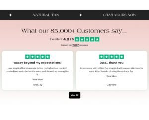 Nivie Tanning Drops review (Fake review screen shot)